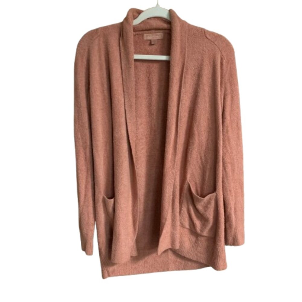Barefoot Dreams CozyChic Lite Women's Pink X-Small Soft Knit Cardigan EUC